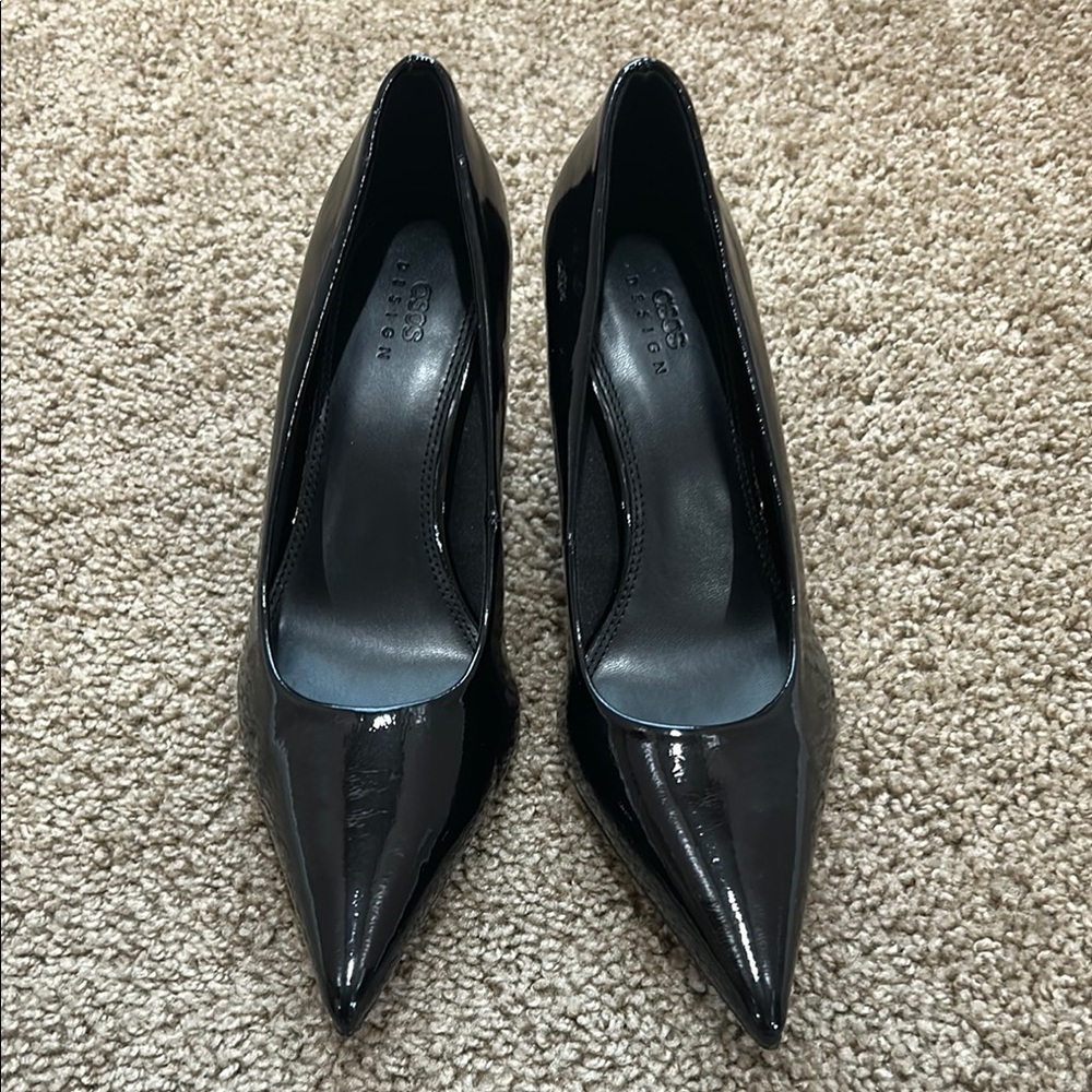 ASOS Black Patent Leather Stiletto Heels